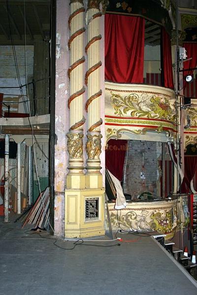The Auditorium and Stage of the Winter Gardens'  Victoria Pavilion Theatre, Morecambe during assessment work for the proposed renovation of the Theatre in September 2008 - Courtesy Roger Fox. 