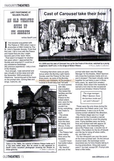 Article written by Geoff Lord and  reproduced from Old Theatres Magazine, Issue Two - Courtesy Terry Kirtland