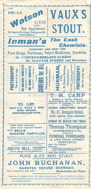 A programme for the New Empire Palace Theatre, Newcastle on July 11th 1904