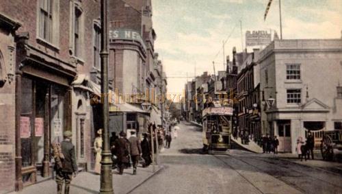 A Postcard depicting Gold Street and The Palace Theatre, Northampton - Courtesy Paul Bland.