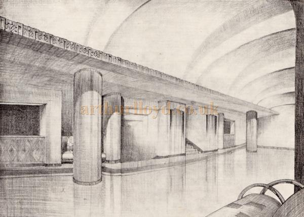 A sketch of the 'Grand Circle Lounge' of the New Theatre, Oxford - From the Theatre's opening souvenir brochure in February 1934.