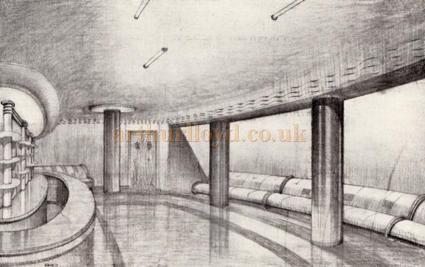 A sketch of the 'Stalls Bar' of the New Theatre, Oxford - From the Theatre's opening souvenir brochure in February 1934.