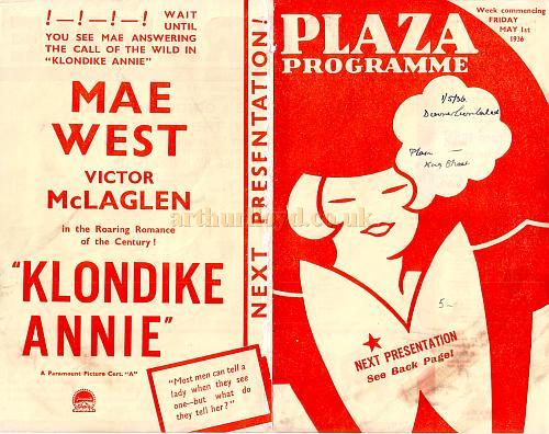 A Programme for the Plaza Theatre, London