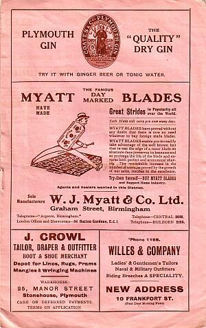 A Programme for 'The Price of Wisdom' at the Theatre Royal, Plymouth in 1932