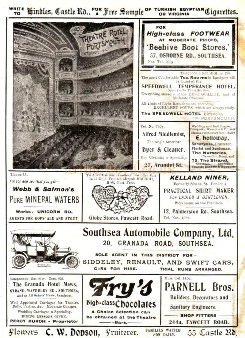 A programme for the pantomime 'Sleeping Beauty' at the present Theatre Royal, Portsmouth for Christmas 1909 / 1910