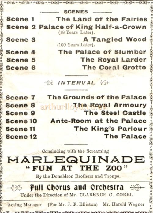 A programme for the pantomime 'Sleeping Beauty' at the present Theatre Royal, Portsmouth for Christmas 1909 / 1910