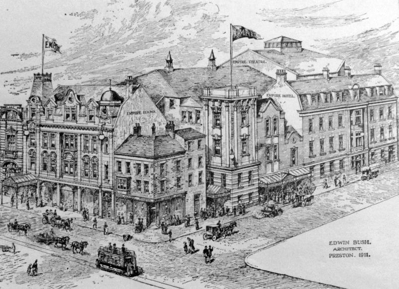 Architect Edwin Bush's original 1911 drawing of the Empire Theatre, Preston - Preston Digital Archive