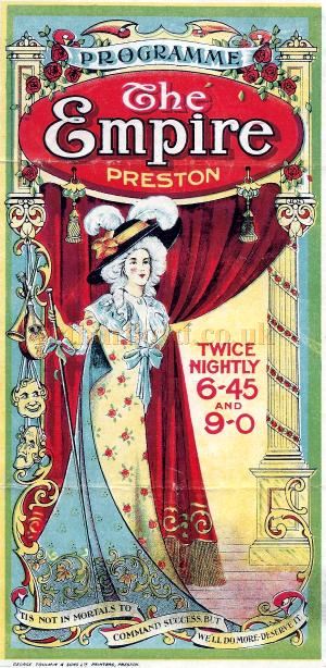 A Variety Programme for the Empire Theatre, Preston for January the 14th 1918 - Courtesy David Sigafus.