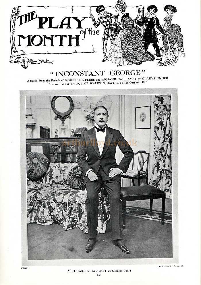 Details of 'Inconstant George' at the Prince of Wales Theatre 1910