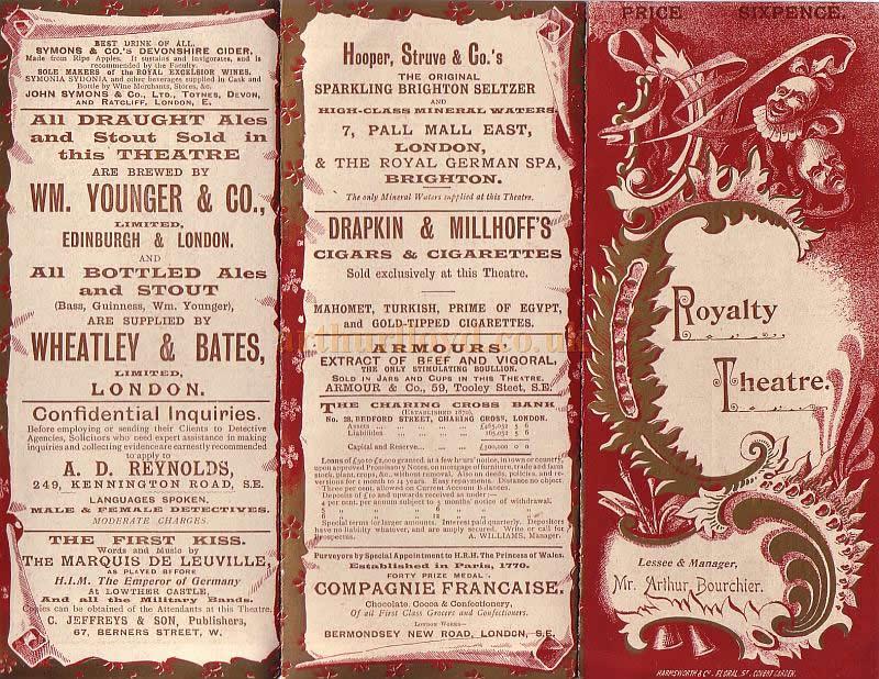 A Programme, Poster, and Review for 'The Chili Widow' at the Royalty Theatre 1896