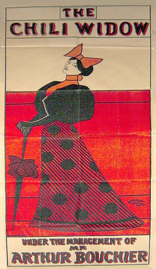 Original Poster for 'The Chili Widow' at the Royalty Theatre - Courtesy Patrice De Cuyper.