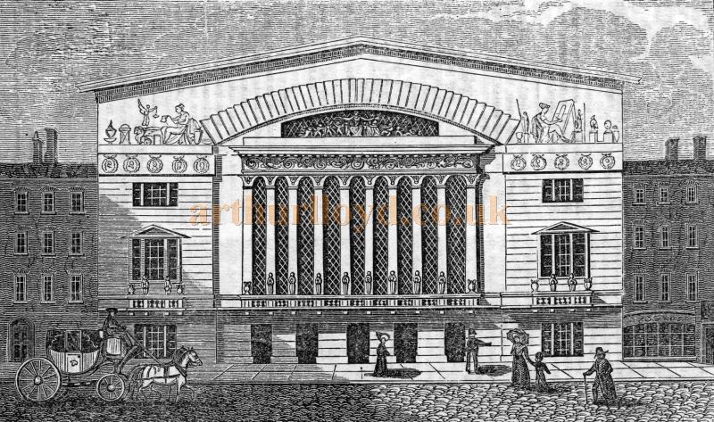 An engraving showing the Brunswick Theatre, Wellclose Square - From The Mirror, March 8th 1828 