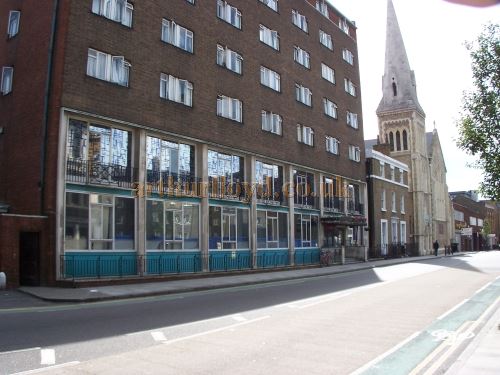 The site of the Dock Street elevation of the Brunswick Theatre and the Sailor's Home in 2013 - Photo M. L.
