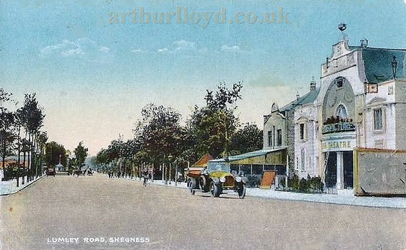 An Early Postcard showing Lumley Road and the Original Tower Theatre, Skegness of 1921 - Postcard reproduced here with a Creative Commons Licence from Mike Blakemore at the Cinema Treasures Website. An Early Postcard showing Lumley Road and the Original Tower Theatre, Skegness of 1921 - Postcard reproduced here with a Creative Commons Licence from Mike Blakemore at the Cinema Treasures Website.