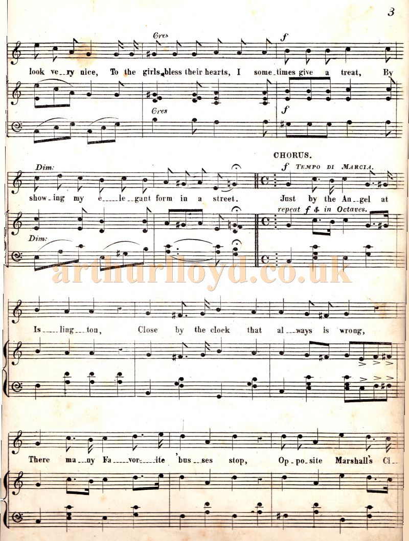 Arthur Lloyd's 'Just By The Angel At Islington'