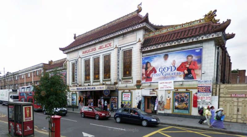 A Google StreetView Image showing the Himalaya Palace Cinema, Southall in 2008 - Click to Interact.