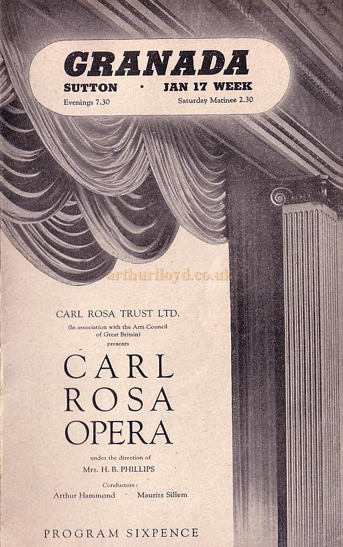 A Programme for the Granada, Sutton, Surrey - 1955