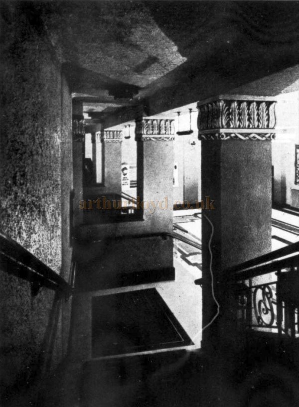 The Entrance Hall of the Savoy Theatre, Wandsworth, looking down from the Balcony Staircase - From The Architect's Journal, 29th of June 1932.