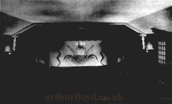 The Auditorium and Stage Safety Curtain of the Welwyn Theatre - From the Kinematograph Weekly, 26th of April 1928.