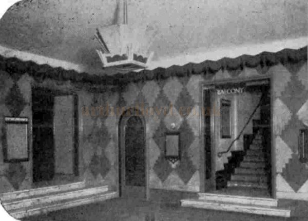 The Foyer of the Welwyn Garden City Theatre when it first opened in 1927 - From The Bioscope, 2nd of February 1928.