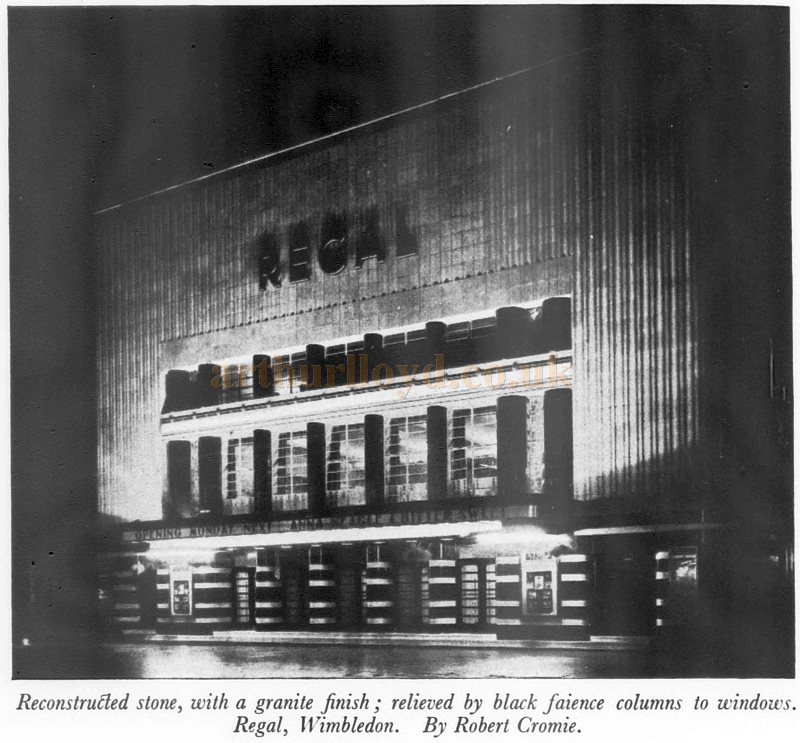 The Regal Theatre, Wimbledon - From The Architects' Journal, 7th of November 1935.