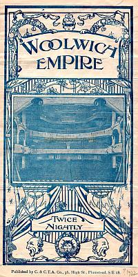Programme for twice nightly Variety at the Woolwich Empire in 1922 - Courtesy John Earl.