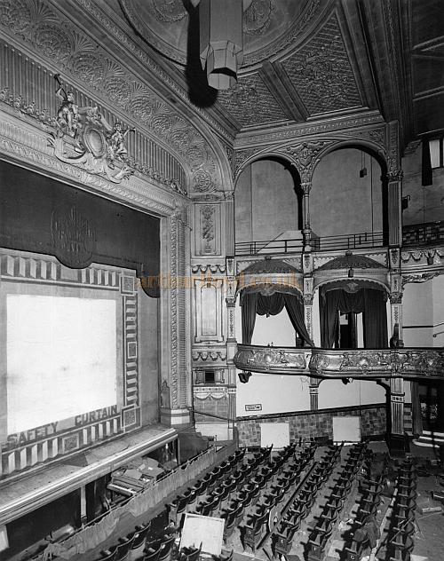 The Auditorium and Safety Curtain of the Woolwich Empire in 1959 - Photo Courtesy John Earl. With the kind permission of the Greenwich Heritage Centre